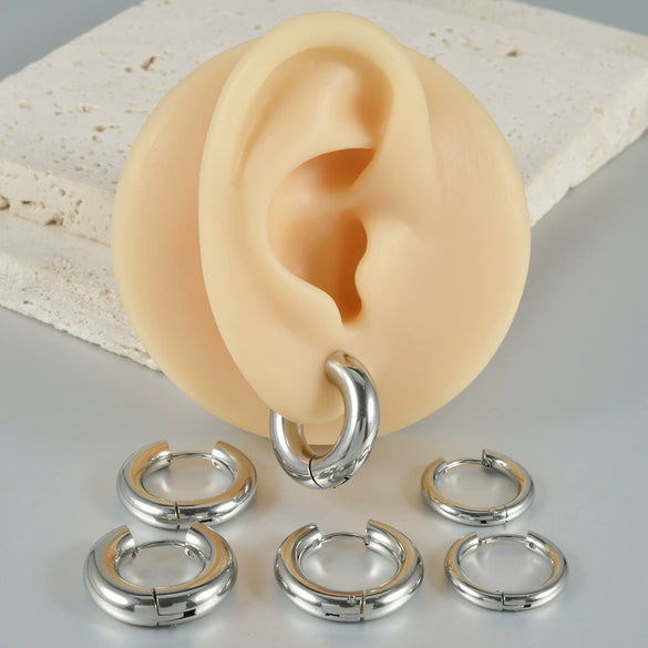 Wholesale Stainless Steel Geometric Style Electroplated Unisex Earrings