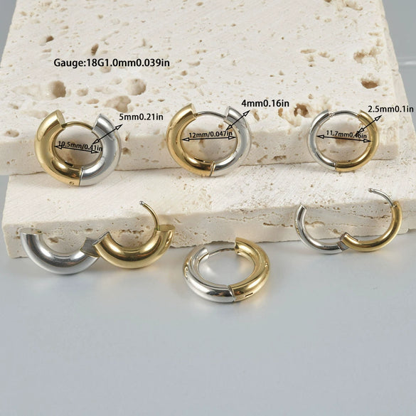 Wholesale Stainless Steel Geometric Style Electroplated Unisex Earrings