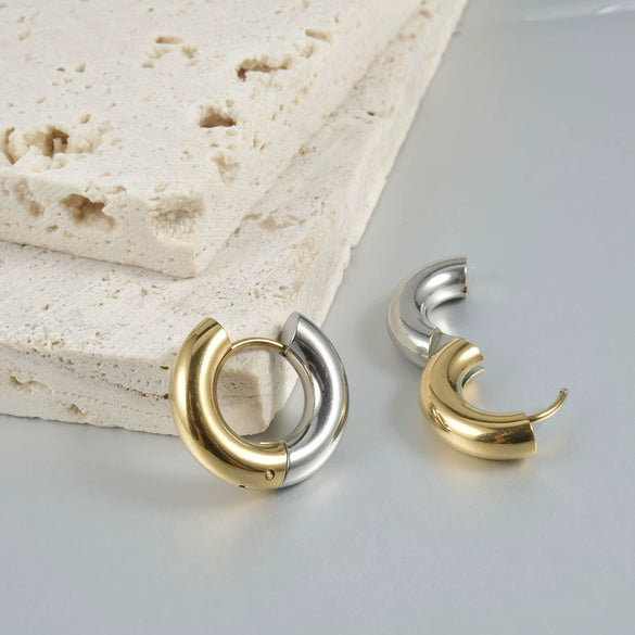 Wholesale Stainless Steel Geometric Style Electroplated Unisex Earrings