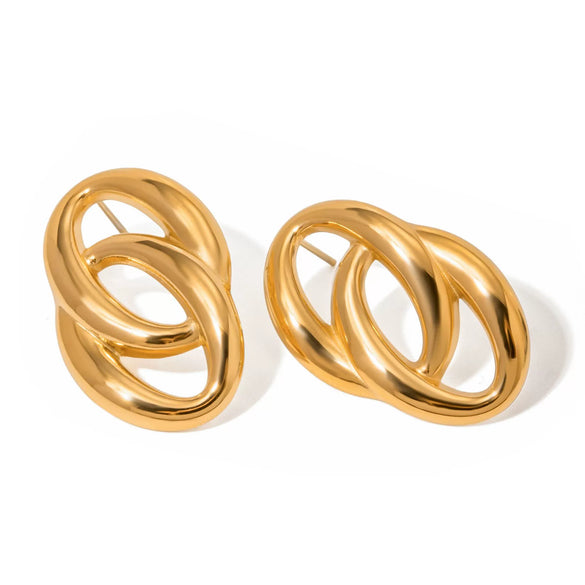 Wholesale Stainless Steel Geometric Style Electroplated Women's Earrings Jewelry