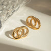 Wholesale Stainless Steel Geometric Style Electroplated Women's Earrings Jewelry