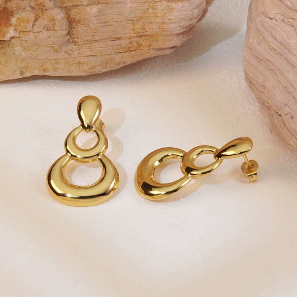 Wholesale Stainless Steel Geometric Style Electroplated Women's Earrings