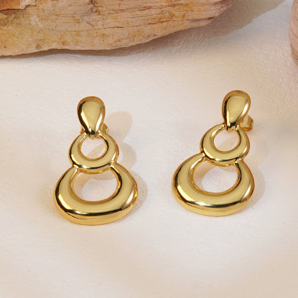 Wholesale Stainless Steel Geometric Style Electroplated Women's Earrings