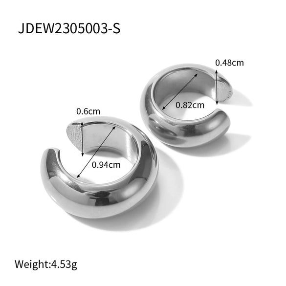 Wholesale Stainless Steel Geometric Style Electroplated Women's Fashion Ear Clip Earrings