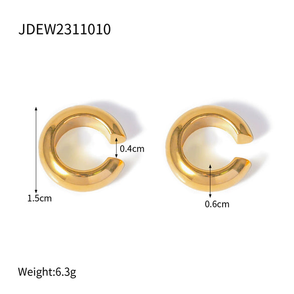 Wholesale Stainless Steel Geometric Style Electroplated Women's Fashion Ear Clip Earrings