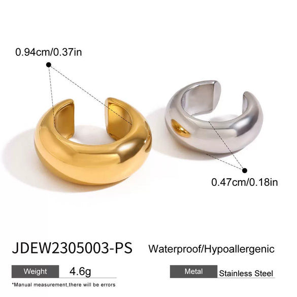 Wholesale Stainless Steel Geometric Style Electroplated Women's Fashion Ear Clip Earrings