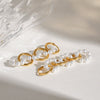Wholesale Stainless Steel Geometric Style Electroplated Women's Ring Buckle Earrings