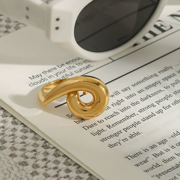 Wholesale Stainless Steel Geometric Style Electroplated Women's Ring
