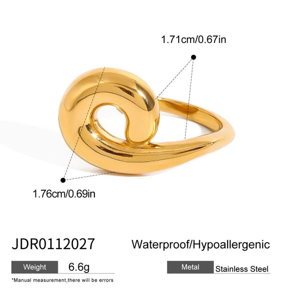 Wholesale Stainless Steel Geometric Style Electroplated Women's Ring