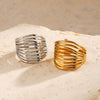 Wholesale Stainless Steel Geometric Style 18K Gold Plated Opening Adjustment Lady Ring