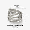 Wholesale Stainless Steel Geometric Style 18K Gold Plated Opening Adjustment Lady Ring