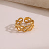 Wholesale Stainless Steel Geometric Style 18K Goldplated Opening Adjustable Ring For Women