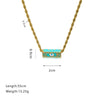 Wholesale Stainless Steel Geometric Style Twist Chain Necklace With Mixed Gemstone Pendant And Gold Plated Electroplating