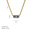 Wholesale Stainless Steel Geometric Style Twist Chain Necklace With Mixed Gemstone Pendant And Gold Plated Electroplating