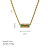 Wholesale Stainless Steel Geometric Style Twist Chain Necklace With Mixed Gemstone Pendant And Gold Plated Electroplating