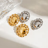 Wholesale Stainless Steel Geometric Sun Earrings With 18K Gold Electroplating For Women Quiet Design Sense High Fashion