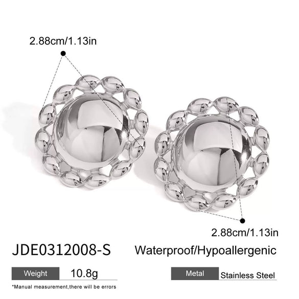 Wholesale Stainless Steel Geometric Sun Earrings With 18K Gold Electroplating For Women Quiet Design Sense High Fashion