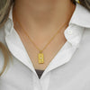 Wholesale Stainless Steel Geometric Sun Plaid Electroplated Pendant Necklace Jewelry