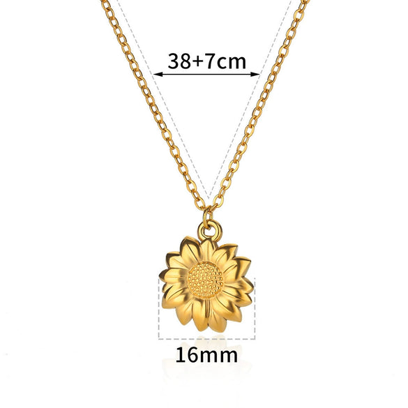 Wholesale Stainless Steel Geometric Sun Radiant Pendant Necklace Light Luxury Style Electroplated