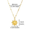 Wholesale Stainless Steel Geometric Sun Radiant Pendant Necklace Light Luxury Style Electroplated