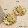 Wholesale Stainless Steel Geometric Sunflower Earrings 18K Gold Plated Jewelry For Women And Men