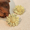Wholesale Stainless Steel Geometric Sunflower Earrings 18K Gold Plated Jewelry For Women And Men