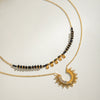 Wholesale Stainless Steel Geometric Sunflower Pendant Necklace With Electroplating For Women