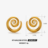 Wholesale Stainless Steel Geometric Swirl Rhinestone Rotating Earrings For Women Electroplated Simple Style