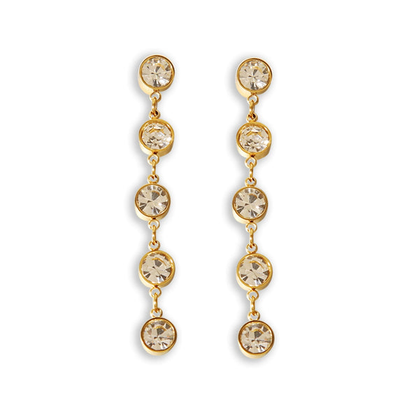Wholesale Stainless Steel Geometric Tassel Diamond Earrings With Electroplating For Women