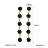 Wholesale Stainless Steel Geometric Tassel Diamond Earrings With Electroplating For Women