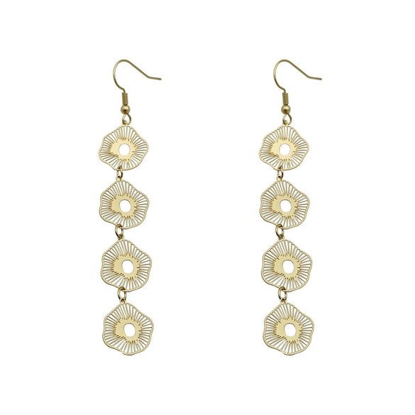 Wholesale Stainless Steel Geometric Tassel Earrings Cold Style Simple Irregular Exaggerated Hollow Electroplated For Women