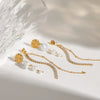 Wholesale Stainless Steel Geometric Tassel Earrings With Electroplating For Women