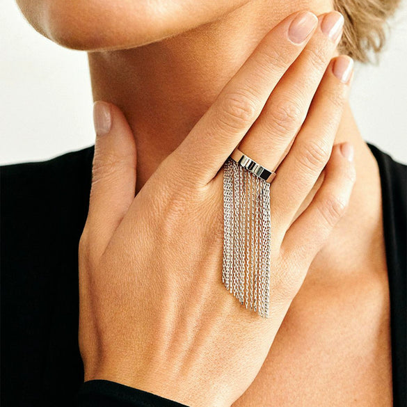 Wholesale Stainless Steel Geometric Tassel Earrings With Electroplating For Women