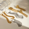 Wholesale Stainless Steel Geometric Tassel Earrings With Electroplating For Women