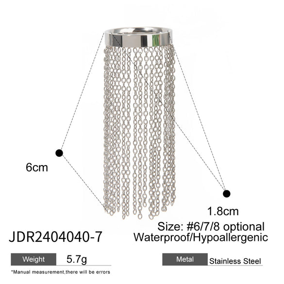 Wholesale Stainless Steel Geometric Tassel Earrings With Electroplating Light Luxury Design For Women