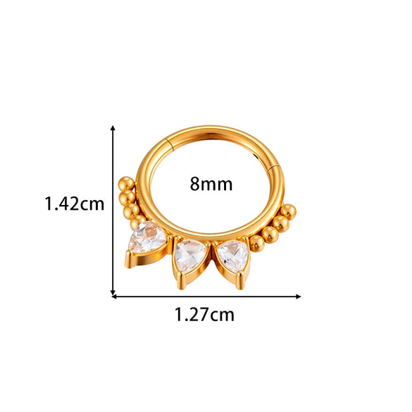 Wholesale Stainless Steel Geometric Tassel Ring And Earrings Jewelry Electroplated For Unisex Piercing
