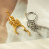 Wholesale Stainless Steel Geometric Tassel Ring And Earrings Jewelry Electroplated For Unisex Piercing