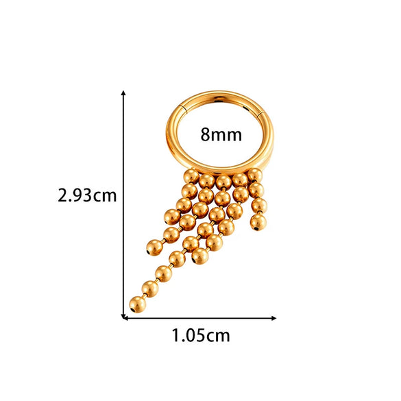 Wholesale Stainless Steel Geometric Tassel Ring And Earrings Jewelry Electroplated For Unisex Piercing