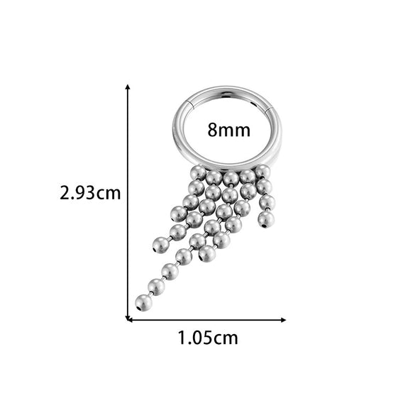 Wholesale Stainless Steel Geometric Tassel Ring And Earrings Jewelry Electroplated For Unisex Piercing