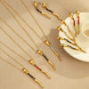 Wholesale Stainless Steel Geometric Tassel Snake Cobra Pendant Earrings Necklace With Electroplating For Women