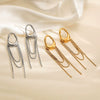 Wholesale Stainless Steel Geometric Tassel Women's Minimalist Earrings 18K Gold Plated