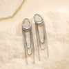 Wholesale Stainless Steel Geometric Tassel Women's Minimalist Earrings 18K Gold Plated