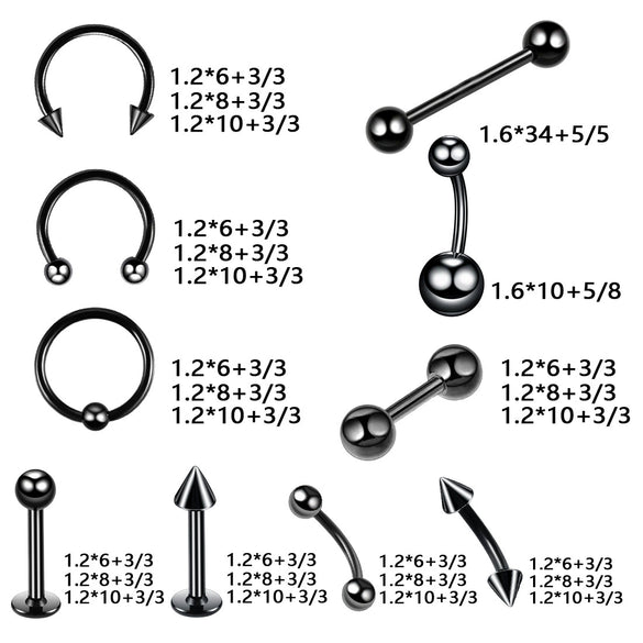 Wholesale Stainless Steel Geometric Tattoo Puncture Jewelry With Electroplating