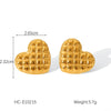 Wholesale Stainless Steel Geometric Textured Stud Earrings For Women With Electroplating