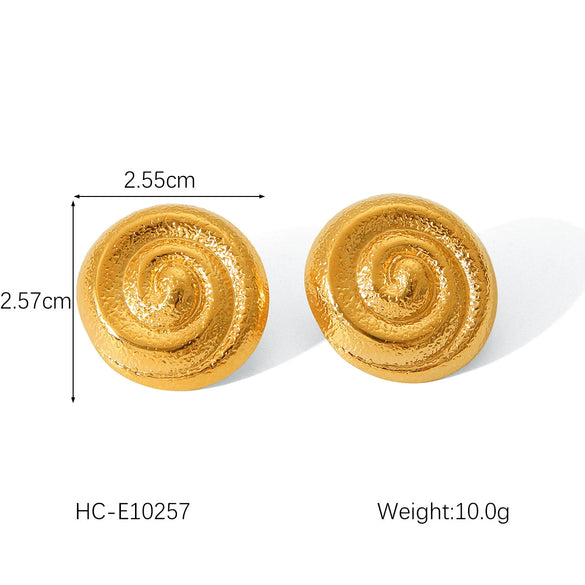 Wholesale Stainless Steel Geometric Textured Stud Earrings For Women With Electroplating