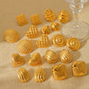 Wholesale Stainless Steel Geometric Textured Stud Earrings For Women With Electroplating