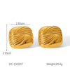 Wholesale Stainless Steel Geometric Textured Stud Earrings For Women With Electroplating