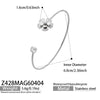Wholesale Stainless Steel Geometric Threedimensional Floral Zirconencrusted Goldplated Open Thin Ring Bracelet Set Fashion Jewelry