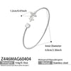 Wholesale Stainless Steel Geometric Threedimensional Floral Zirconencrusted Goldplated Open Thin Ring Bracelet Set Fashion Jewelry