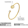 Wholesale Stainless Steel Geometric Threedimensional Floral Zirconencrusted Goldplated Open Thin Ring Bracelet Set Fashion Jewelry